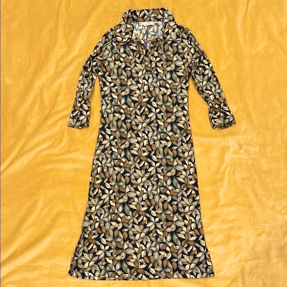 Celine by Champion Midi Dress with Notched Collar